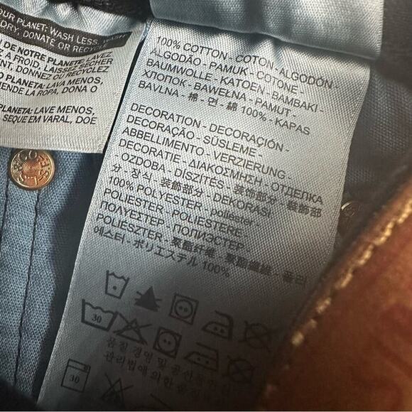 Levi’s Jean Shorts Embroidered Floral Boho Black Denim Cut Offs Cotton Size 27 - Picture 5 of 6